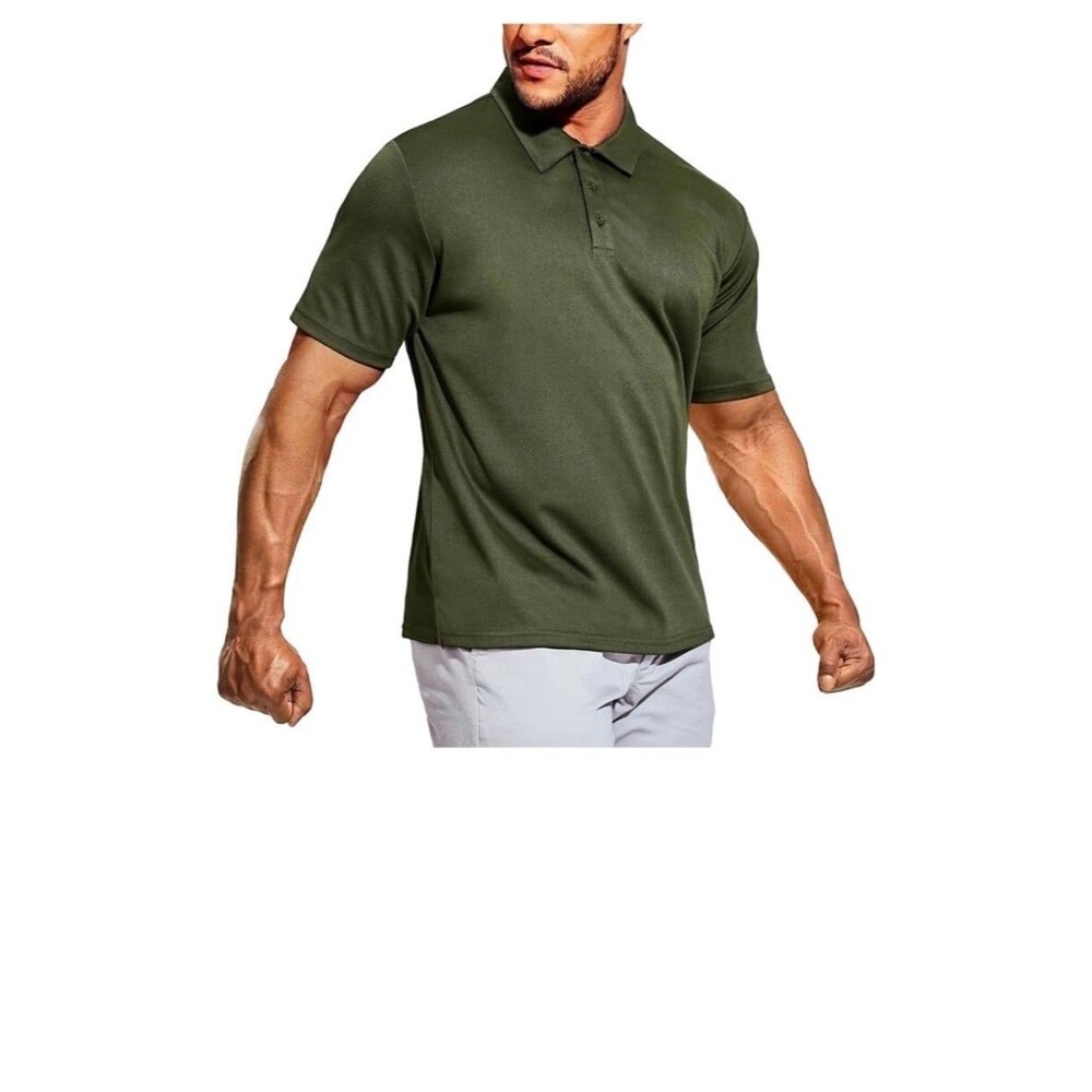 MIER Performance Tactical Short Sleeve Moisture Wicking Polo Shirt Men  XXLGreen